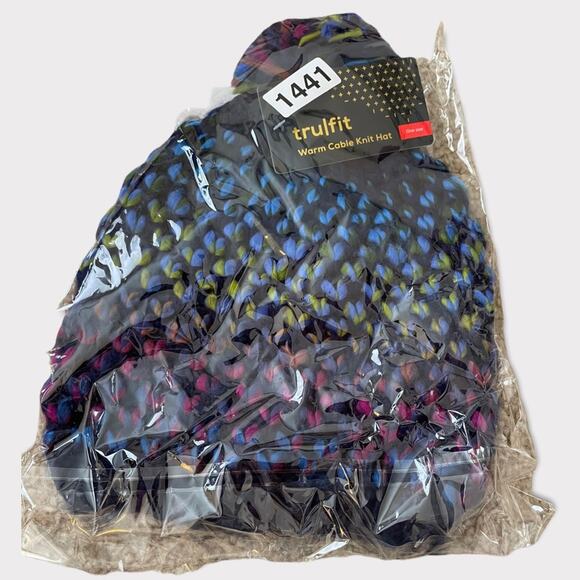 Trufit Ladies’ Cable Knit Winter Hat Blue NWT One Size - Picture 6 of 6